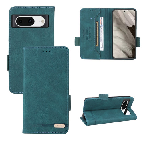Google Pixel 8 Magnetic Clasp Leather Phone Case - Green