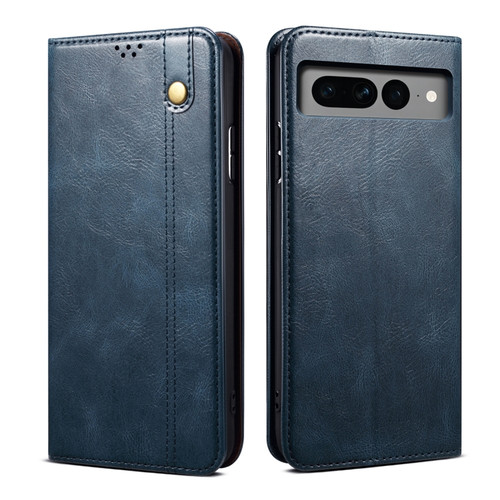 Google Pixel 8 Oil Wax Crazy Horse Texture Leather Phone Case - Blue