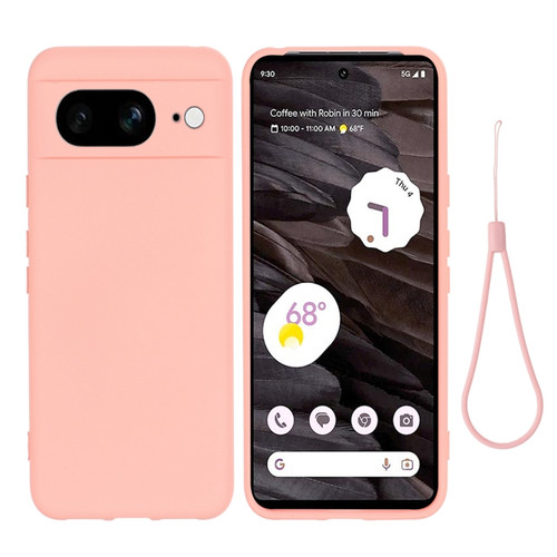 Google Pixel 8 Pure Color Liquid Silicone Shockproof Phone Case - Pink