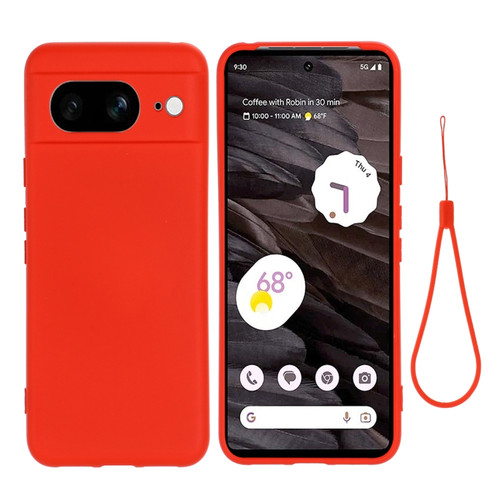 Google Pixel 8 Pure Color Liquid Silicone Shockproof Phone Case - Red