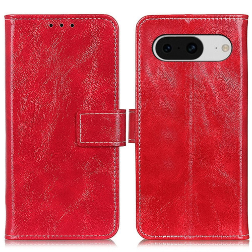 Google Pixel 8 Retro Crazy Horse Texture Flip Leather Phone Case - Red