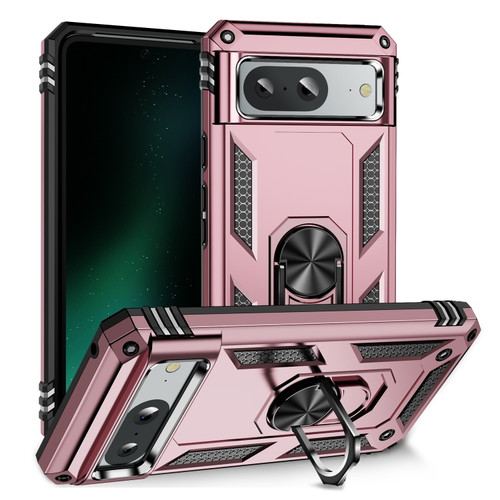 Google Pixel 8 Shockproof TPU + PC Phone Case with Holder - Rose Gold