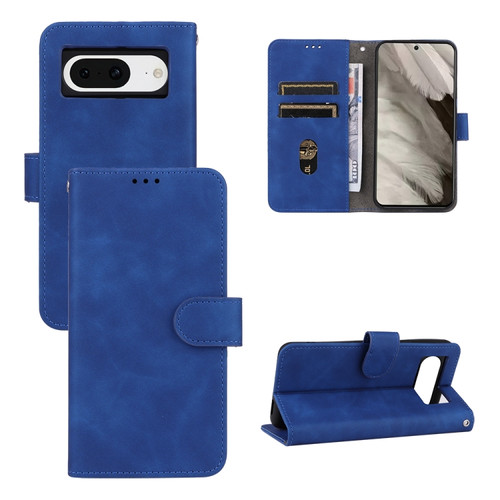 Google Pixel 8 Skin Feel Magnetic Flip Leather Phone Case - Blue