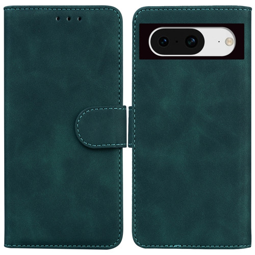 Google Pixel 8 Skin Feel Pure Color Flip Leather Phone Case - Green