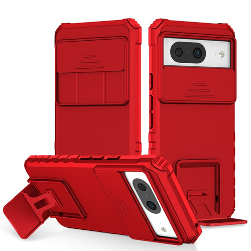 Google Pixel 8 Stereoscopic Holder Sliding Camshield Phone Case - Red
