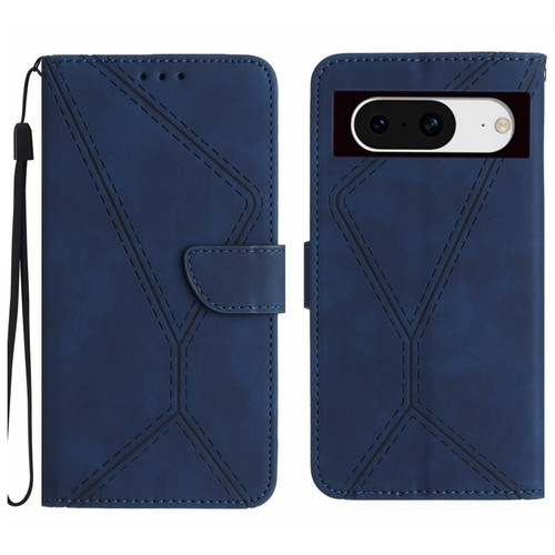 Google Pixel 8 Stitching Embossed Leather Phone Case - Blue