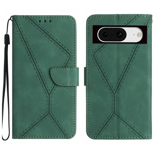 Google Pixel 8 Stitching Embossed Leather Phone Case - Green
