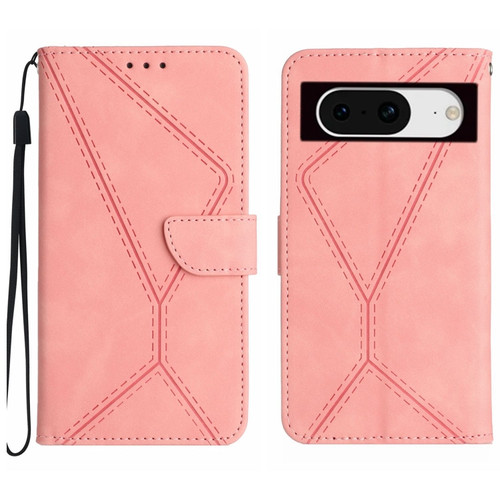 Google Pixel 8 Stitching Embossed Leather Phone Case - Pink