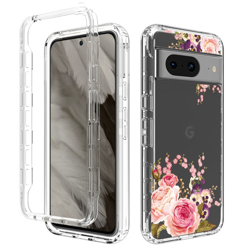 Google Pixel 8 Transparent Painted Phone Case - Pink Rose