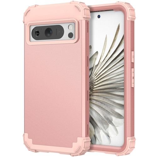 Google Pixel 8 Pro 3 in 1 Shockproof PC + Silicone Phone Case - Rose Gold