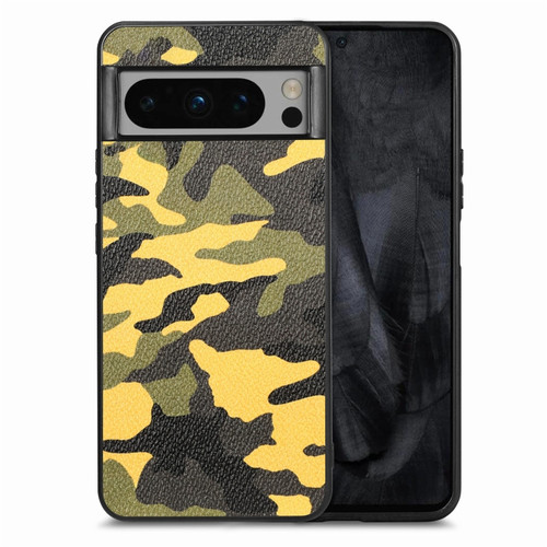 Google Pixel 8 Pro Camouflage Leather Back Cover Phone Case - Yellow