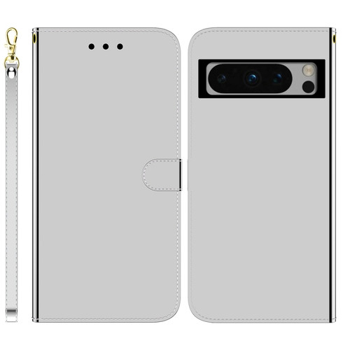 Google Pixel 8 Pro Imitated Mirror Surface Leather Phone Case - Silver