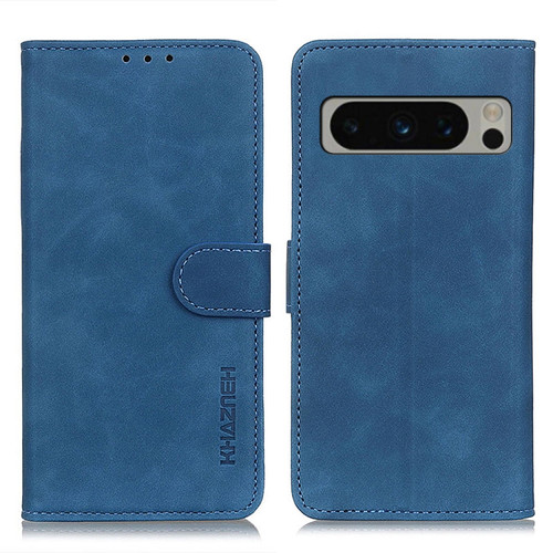 Google Pixel 8 Pro KHAZNEH Retro Texture Flip Leather Phone Case - Blue