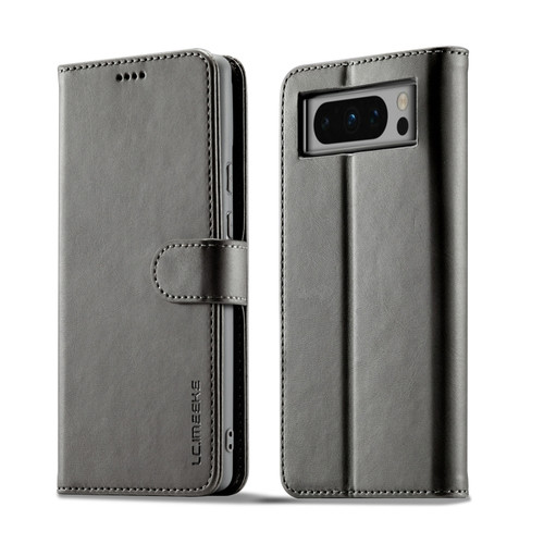 Google Pixel 8 Pro LC.IMEEKE Calf Texture Horizontal Flip Leather Case - Grey