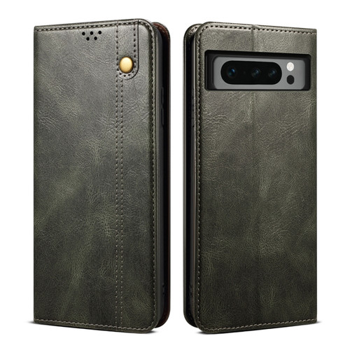 Google Pixel 8 Pro Oil Wax Crazy Horse Texture Leather Phone Case - Green