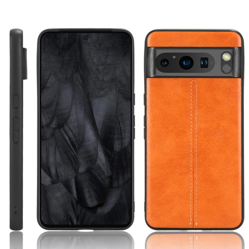 Google Pixel 8 Pro Sewing Cow Pattern Skin PC + PU + TPU Phone Case - Orange