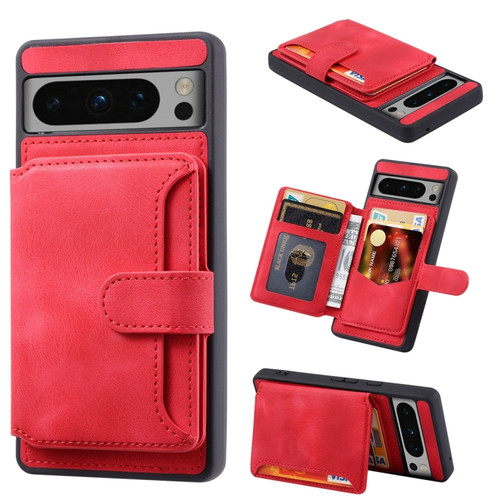 Google Pixel 8 Pro Skin Feel Dream RFID Anti-theft PU Card Bag Phone Case - Red