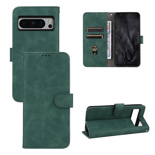 Google Pixel 8 Pro Skin Feel Magnetic Flip Leather Phone Case - Green