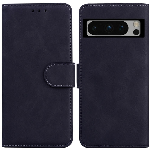 Google Pixel 8 Pro Skin Feel Pure Color Flip Leather Phone Case - Black