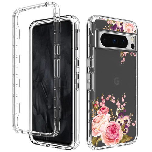 Google Pixel 8 Pro Transparent Painted Phone Case - Pink Rose