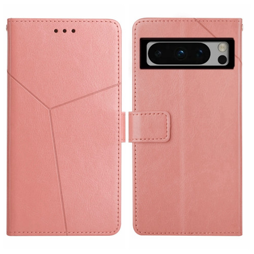 Google Pixel 8 Pro Y-shaped Pattern Flip Leather Phone Case - Pink