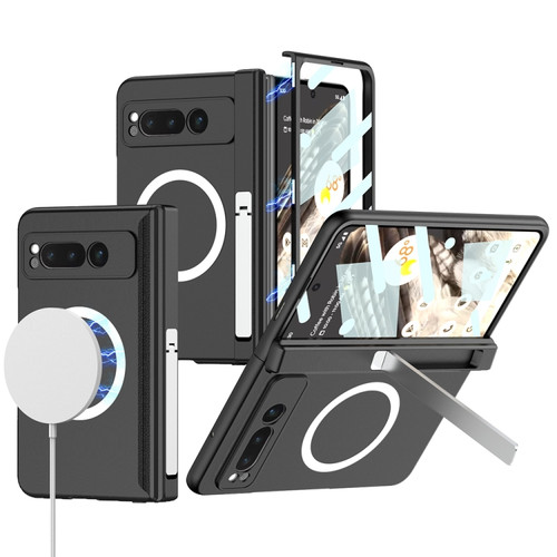 Google Pixel Fold GKK Integrated Magsafe Fold Hinge Full Coverage Phone Case with Holder - Black