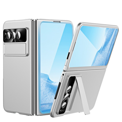 Google Pixel Fold Integrated Electroplating PC Folding Phone Case - Silver