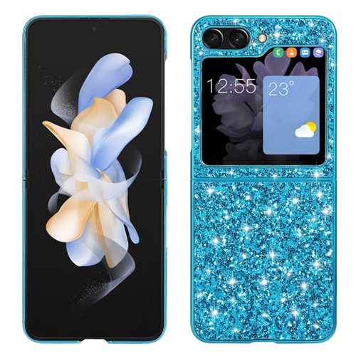 Samsung Galaxy Z Flip5 5G Glitter Powder Shockproof TPU Phone Case - Blue