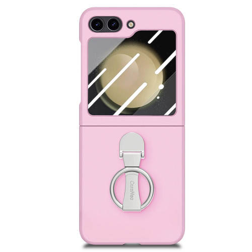 Samsung Galaxy Z Flip5 5G Skin-Sensitive Integrated Ring Phone Case - Pink