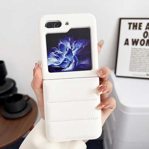 Samsung Galaxy Z Flip5 5G Down Jacket Airbag Shockproof Phone Case - White