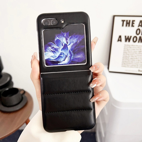 Samsung Galaxy Z Flip5 5G Down Jacket Airbag Shockproof Phone Case - Black