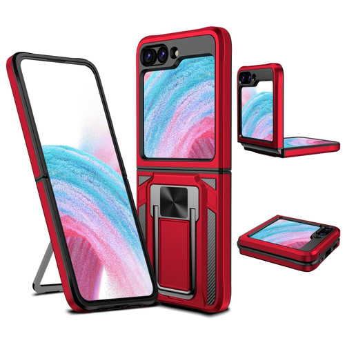 Samsung Galaxy Z Flip5 2 in 1 Holder Magnetic Armor Shockproof Phone Case - Red