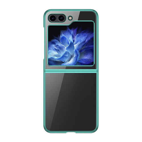 Samsung Galaxy Z Flip5 5G Transparent Electroplating All-inclusive Folding Phone Case - Green