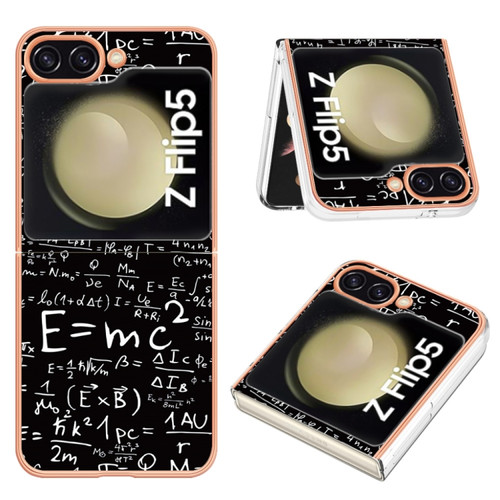 Samsung Galaxy Z Flip5 Electroplating Marble Dual-side IMD Phone Case - Equation