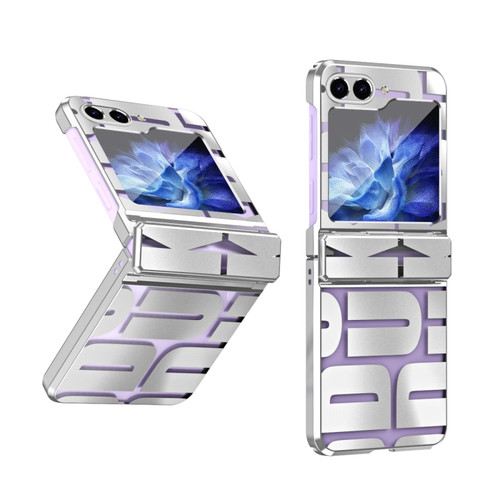 Samsung Galaxy Z Flip5 5G Electroplating Folding Phone Case with Hinge - Silver