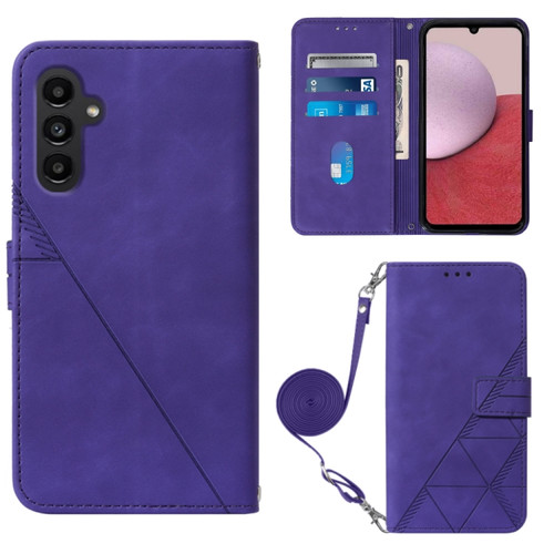 Samsung Galaxy A25 5G / A24 Crossbody 3D Embossed Flip Leather Phone Case - Purple