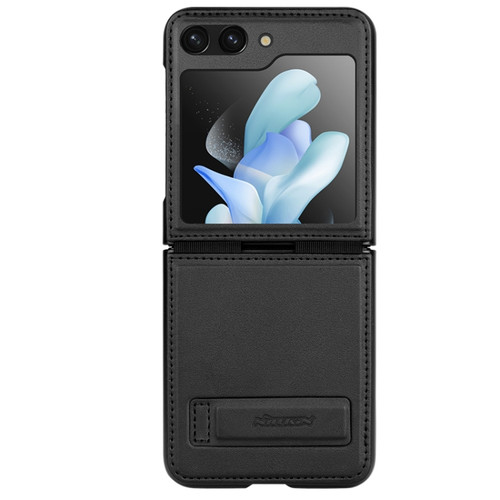 Samsung Galaxy Z Flip5 NILLKIN QIN Series Plain Leather Phone Case - Black