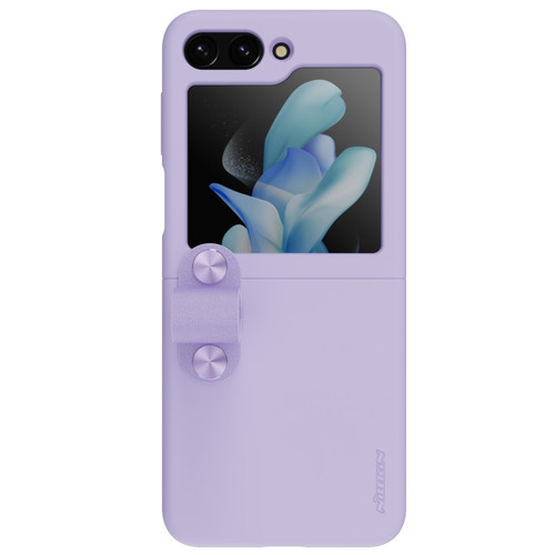 Samsung Galaxy Z Flip5 NILLKIN Skin Feel Liquid Silicone Phone Case With Finger Strap - Purple