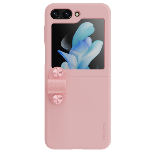 Samsung Galaxy Z Flip5 NILLKIN Skin Feel Liquid Silicone Phone Case With Finger Strap - Pink