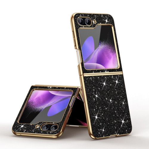 Samsung Galaxy Z Flip5 Electroplate Glittery Shockproof Phone Case - Black