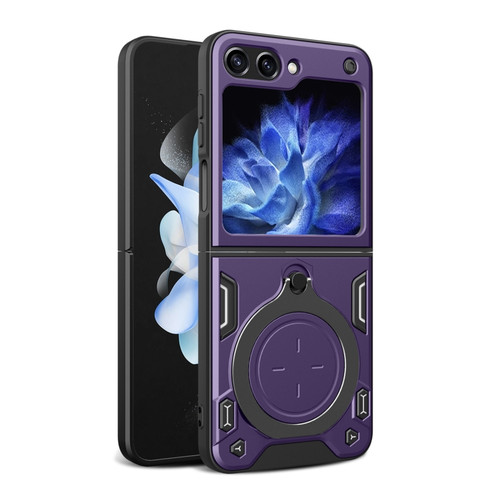 Samsung Galaxy Z Flip5 CD Texture Magnetic Holder Phone Case - Purple