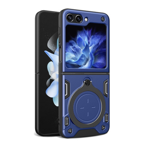 Samsung Galaxy Z Flip5 CD Texture Magnetic Holder Phone Case - Blue