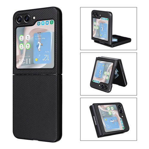 Samsung Galaxy Z Flip5 5G PU Leather PC Phone Case - Black