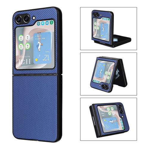 Samsung Galaxy Z Flip5 5G PU Leather PC Phone Case - Blue