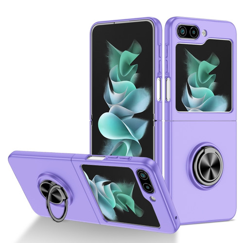 Samsung Galaxy Z Flip5 5G Armor Ring Holder Phone Case - Purple
