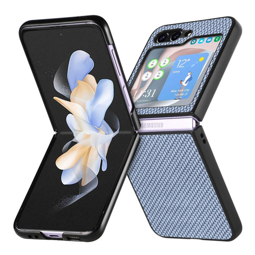 Samsung Galaxy Z Flip5 Carbon Fiber Fold Back Phone Case - Blue