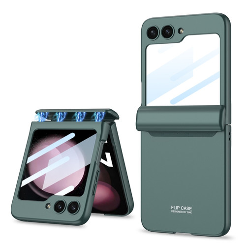 Samsung Galaxy Z Flip5 GKK Integrated Magnetic Full Coverage Folding Phone Case - Green