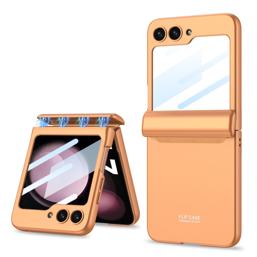 Samsung Galaxy Z Flip5 GKK Integrated Magnetic Full Coverage Folding Phone Case - Orange