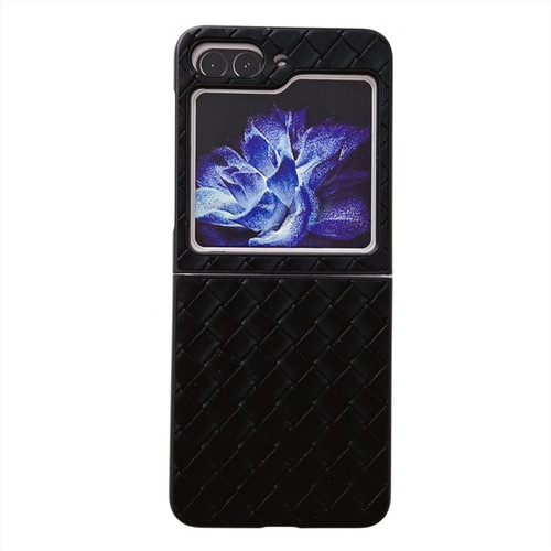 Samsung Galaxy Z Flip5 5G Woven Texture Folding Phone Case - Black