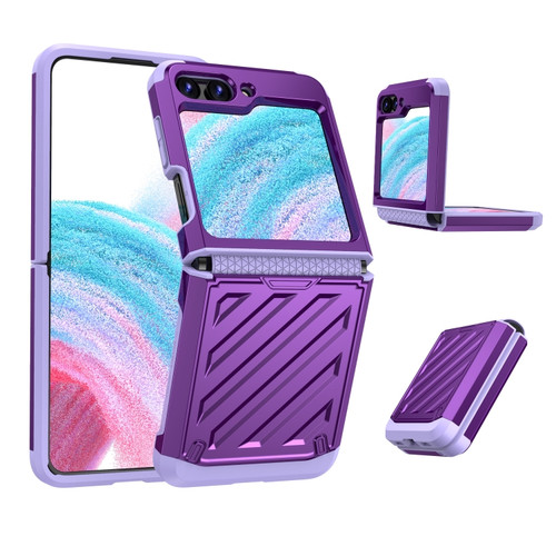 Samsung Galaxy Z Flip5 2 in 1 Color Contrast TPU Hybrid PC Phone Case - Purple